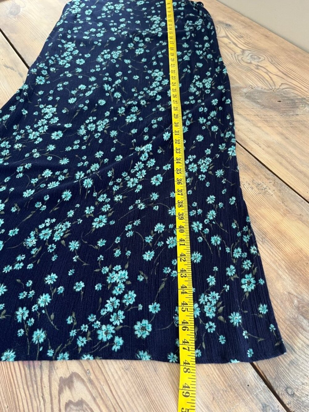 Vtg 90s R&K Original Sleeveless Midi Dress Womens L Navy Floral Ditsy Cottage - Picture 4 of 6